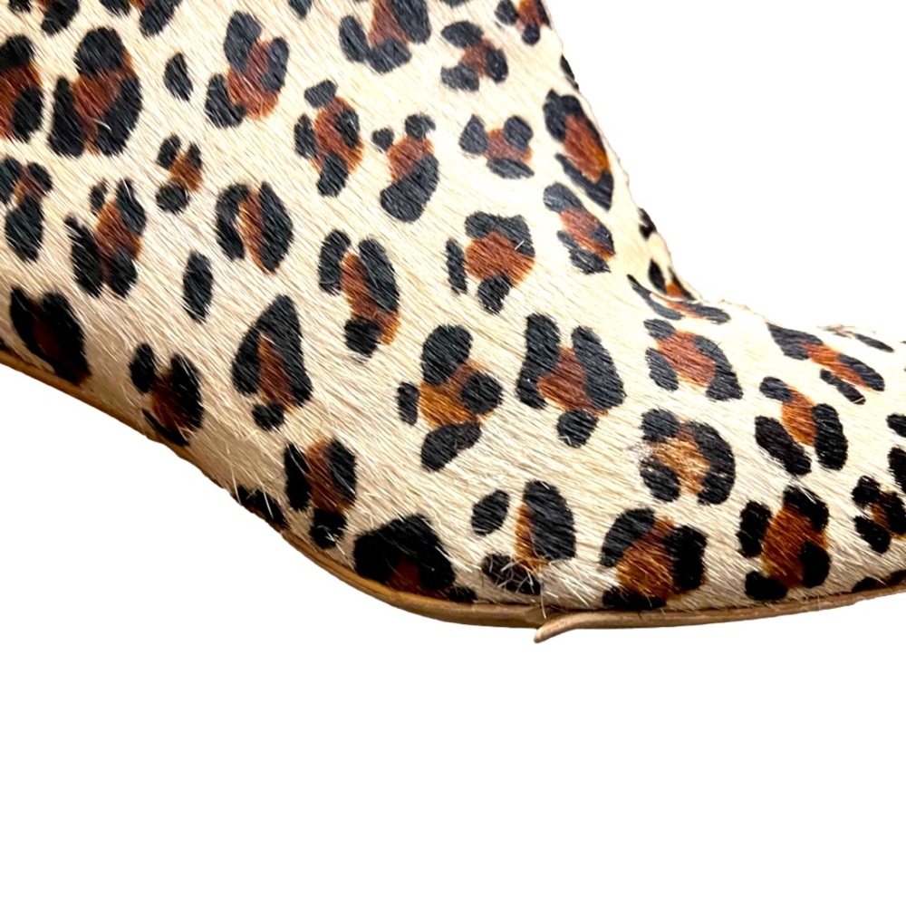Leopard Print Leather Bootie Size 7 Boot Shoe Chu… - image 6